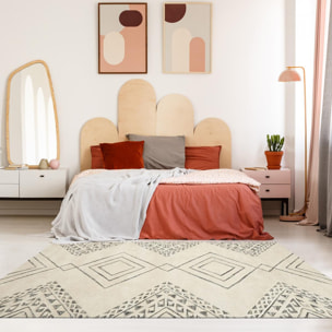 Tapis artisanal Nusi en laine, tufté main épais et molleux