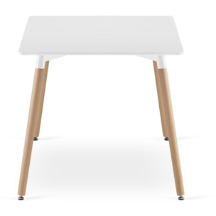 Tavolo da pranzo ADRIA scandinavo bianco e faggio 120x80 cm