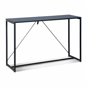 Console en métal noir 120 x 39 x 79cm - Industrielle - 1 barre de renfort