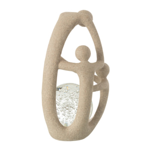 J-Line décoration Couple Boule - polyrésine/cristal - beige