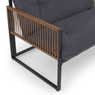 Salon de jardin Ozéa 4 places gris et cordage