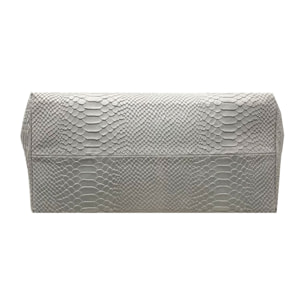 Chicca Borse - Borsa a Spalla Donna in Vera Pelle - Colore Pitonato Beige