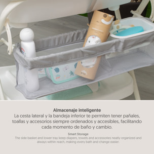 Bañera Bebe Plegable con Cambiador y Hamaca, modelo Dino