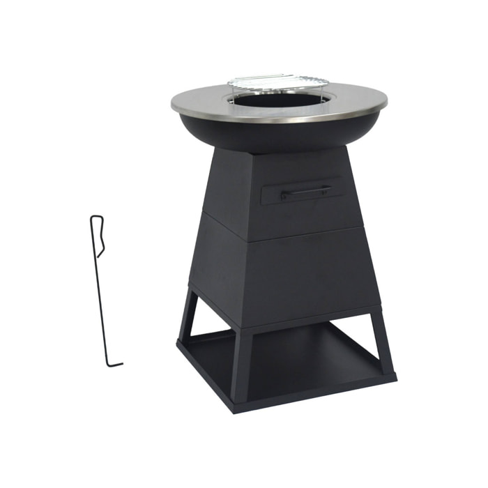 Brasero barbecue Ø60cm avec espace de rangement IZALCO