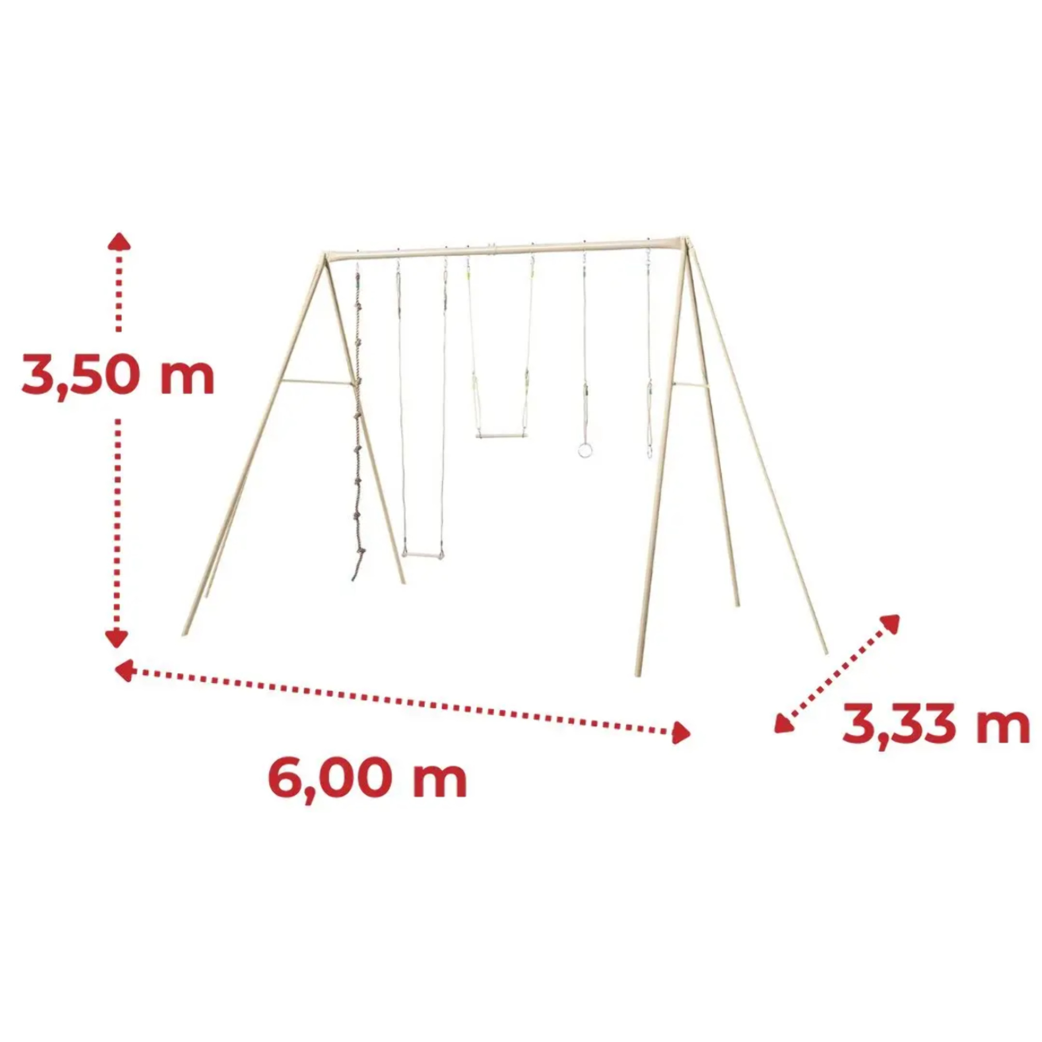 Portique métal 3,50 m Adulte Baxter - 4 personnes