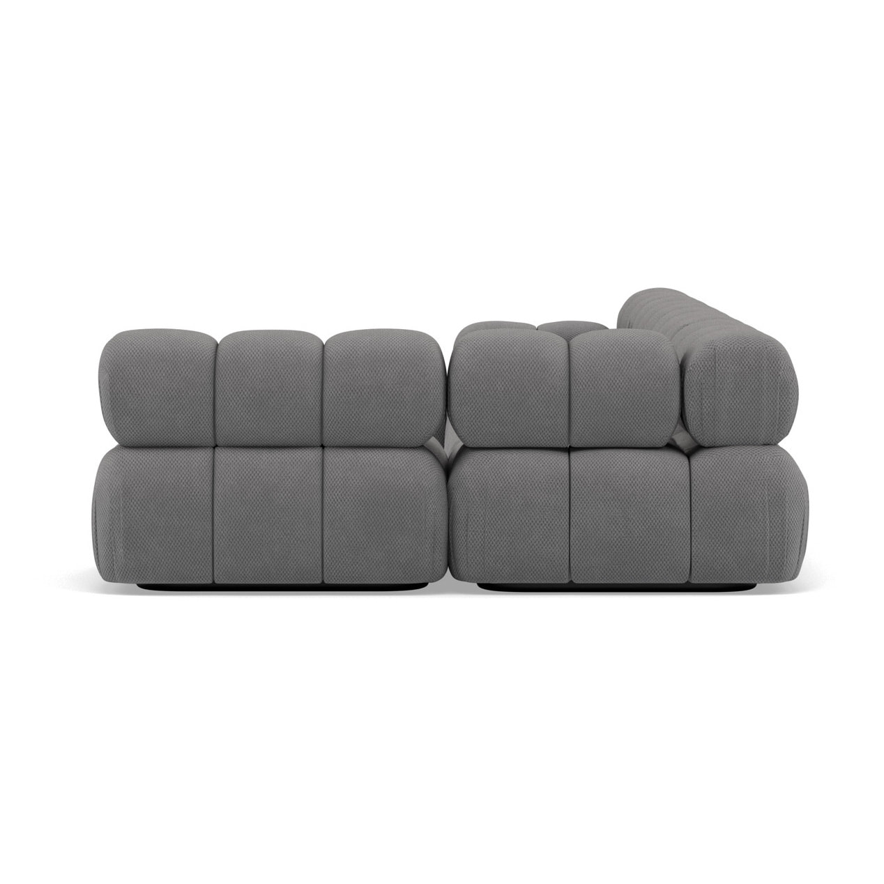 Ruby - canapé panoramique modulable d'angle droit 7 places en velours texturé - Gris