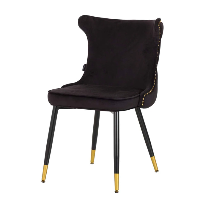 Silla Tachuelas Velvet Negro Aspen 49x54x79 Cm