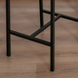 Conjunto Mesa Alta de Cocina con 2 Taburetes, Mesa de Bar Alta, Ahorro de Espacio, para Pisos Pequeños, Comedor, Balcón o Isla Cocina, Estilo Industrial, 89x45x87 cm, Natural y Negro