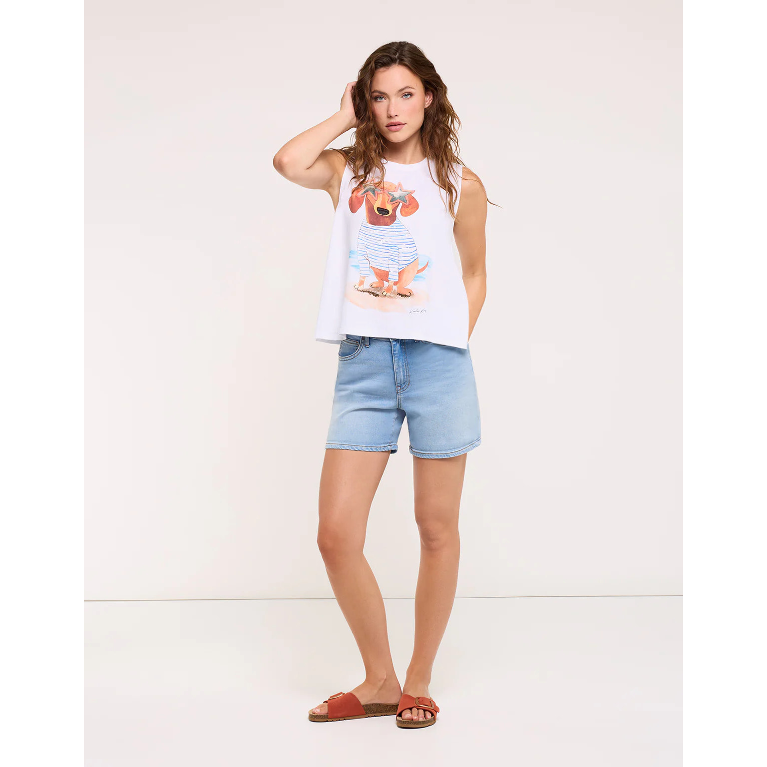 Camiseta Teckel Sin Mangas Blanco - Minusi
