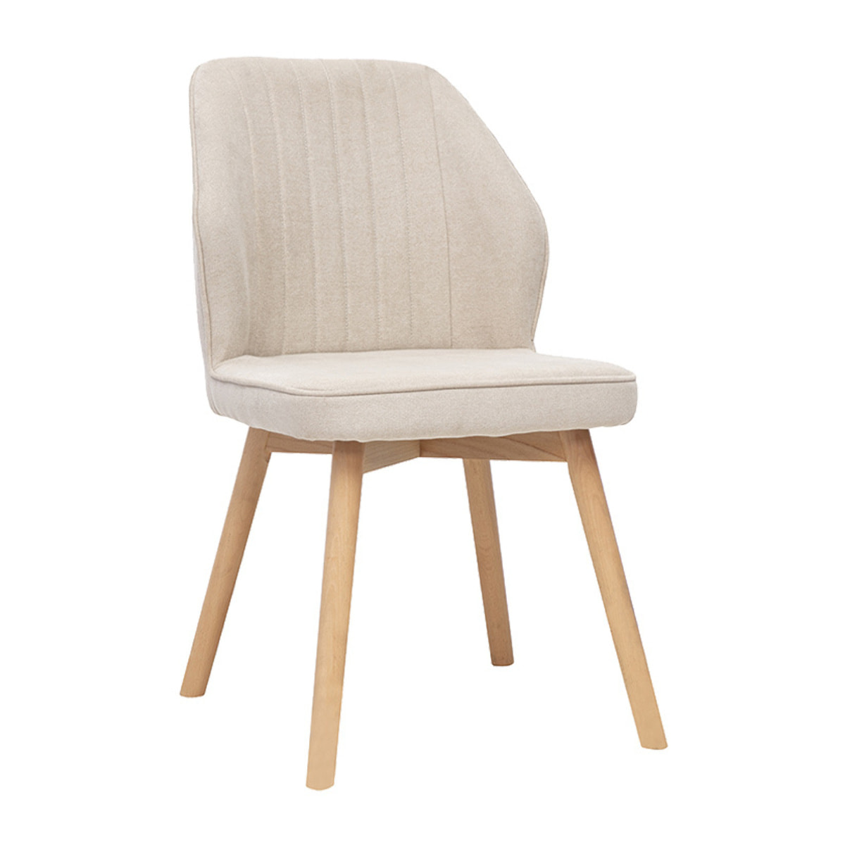 Chaises design en tissu effet velours beige et bois clair (lot de 2) FANETTE