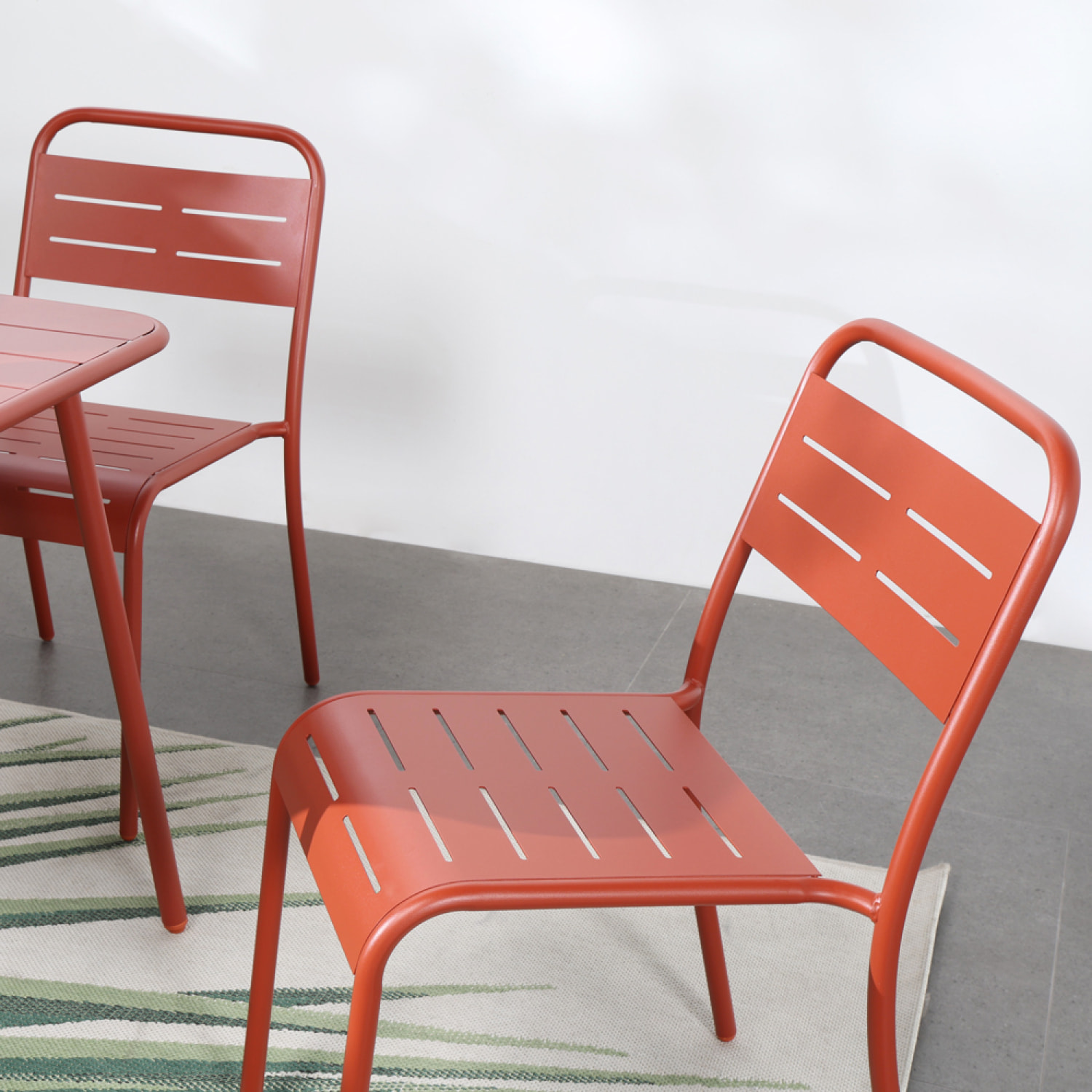 EVORA Salon de jardin repas 4 places terracotta