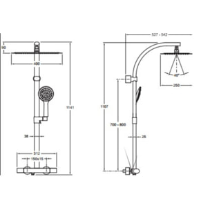 Colonne de douche Oblo design  Jacob Delafon