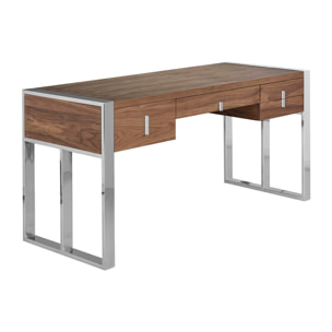 Escritorio Angel Cerda de nogal y acero 158x62x76cm