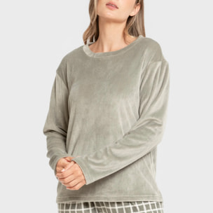Pigiama in velluto super soft da donna cuadro roberto verde caccia