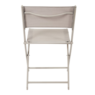 Chaise Exterieur Pliable Elba Textilene Taupe - Lot De 4