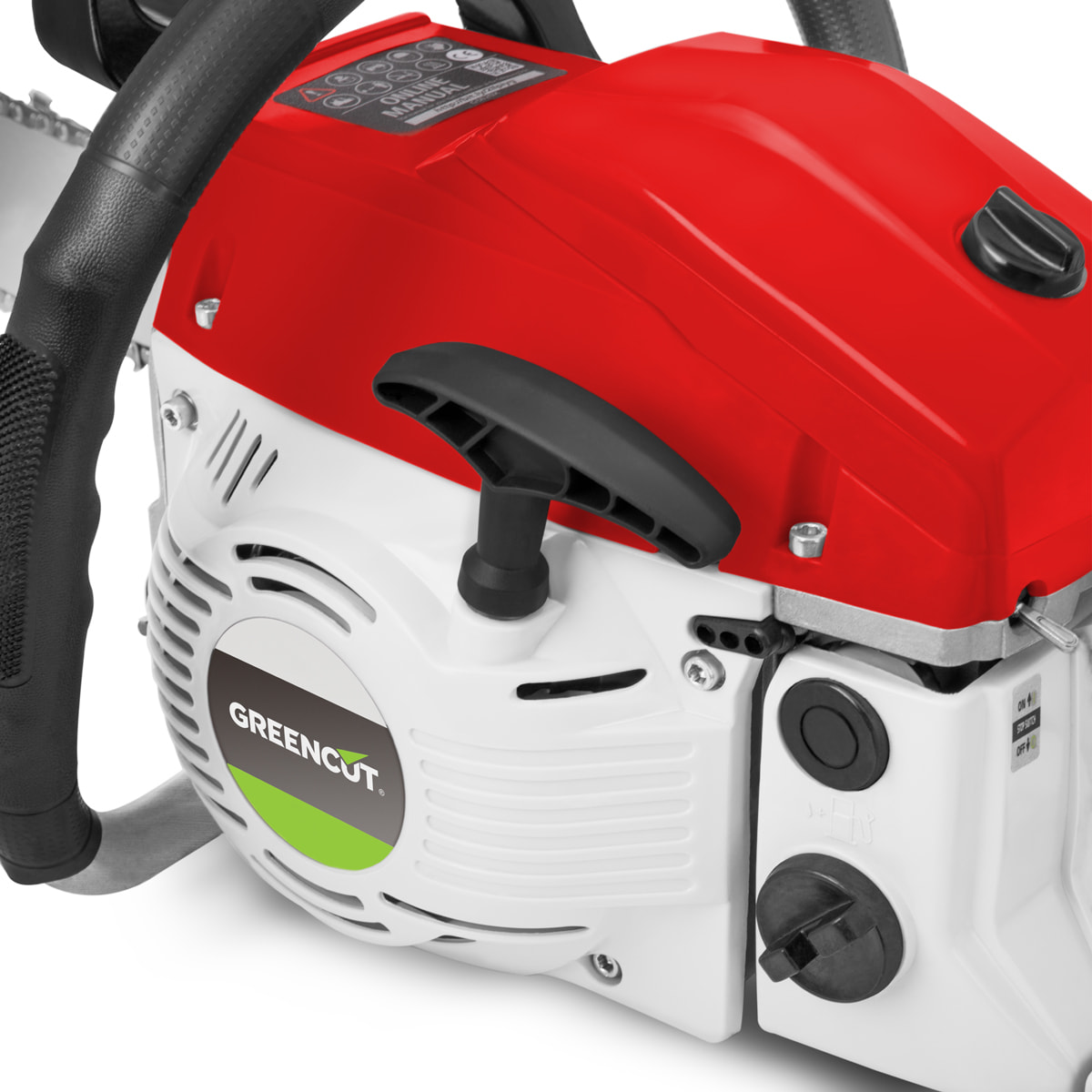 Motosierra de gasolina - motor de gasolina de 2 Tiempos de 61,2cc - 3,6CV espada de 20” - Greencut GS610X