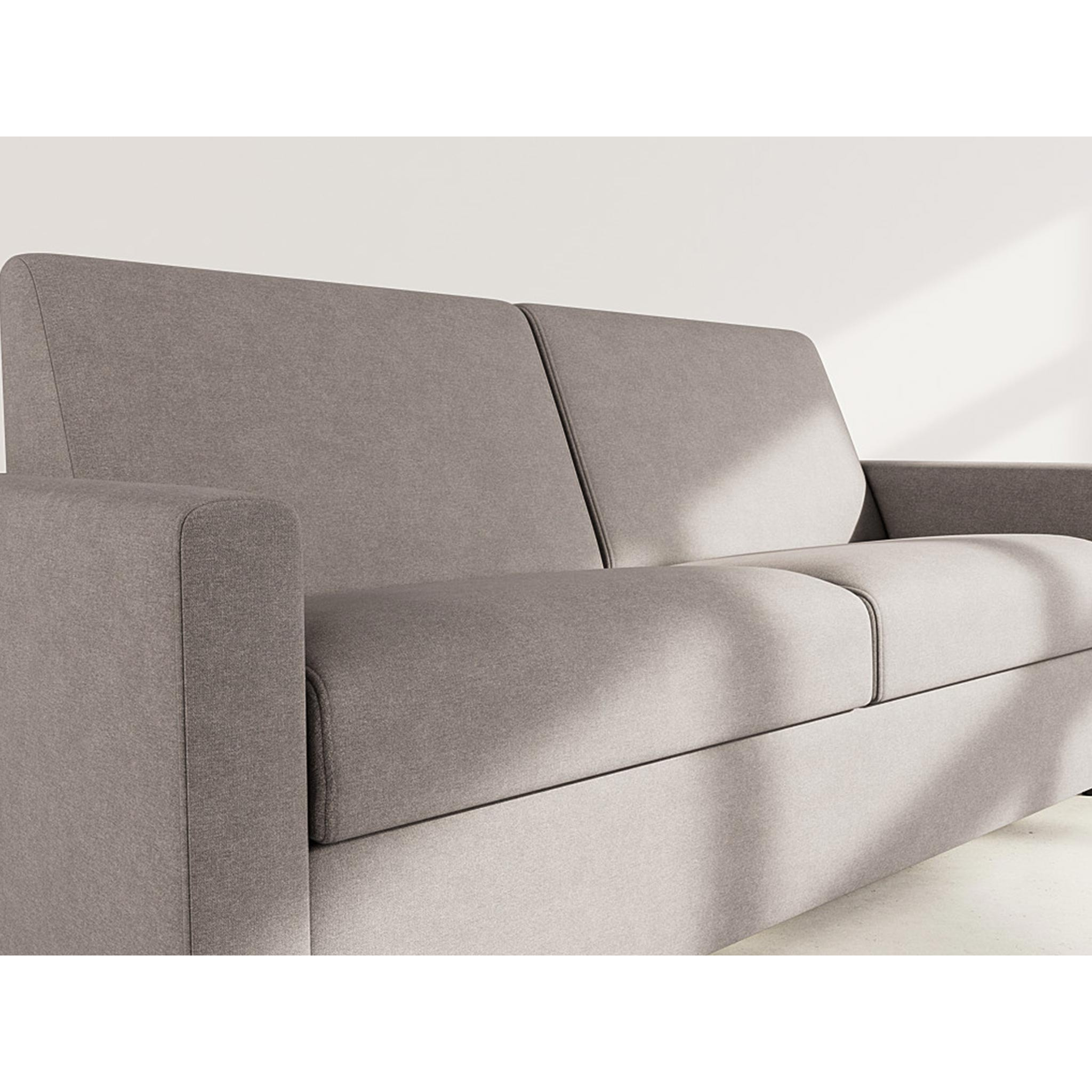 Julia - canapé lit 3 places convertible express couchage quotidien 140 cm matelas 18 cm en tissu - Gris