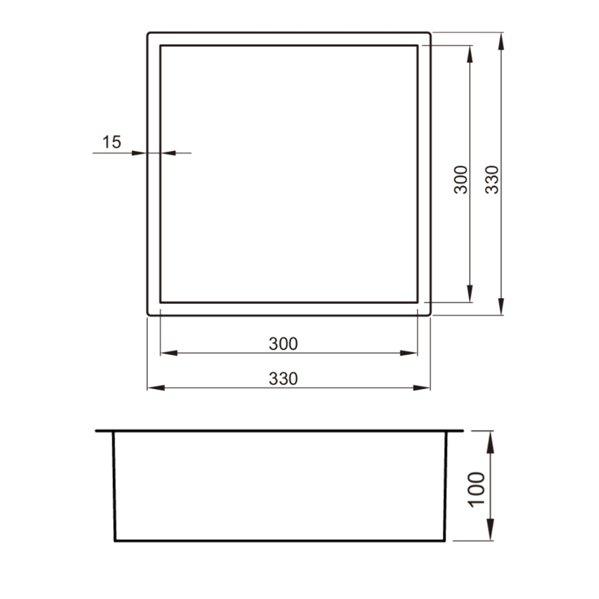 Niche de Douche à encastrer, Black (SATAURN3030MB)
