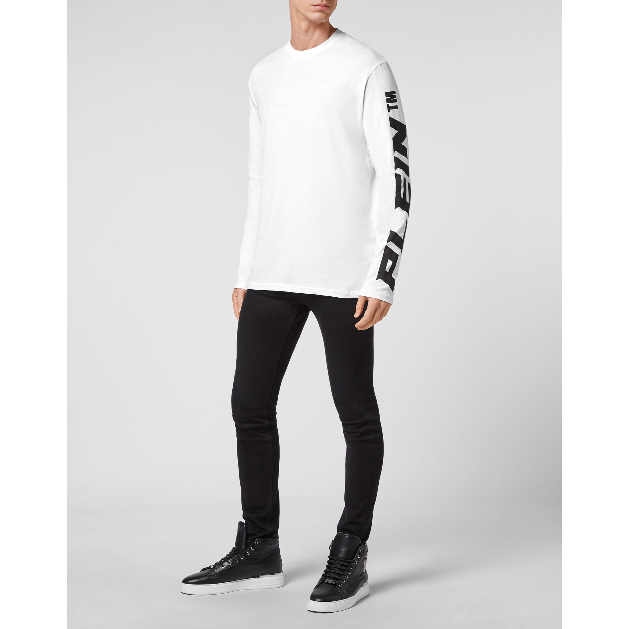 PHILIPP PLEIN Camiseta de cuello redondo y manga larga