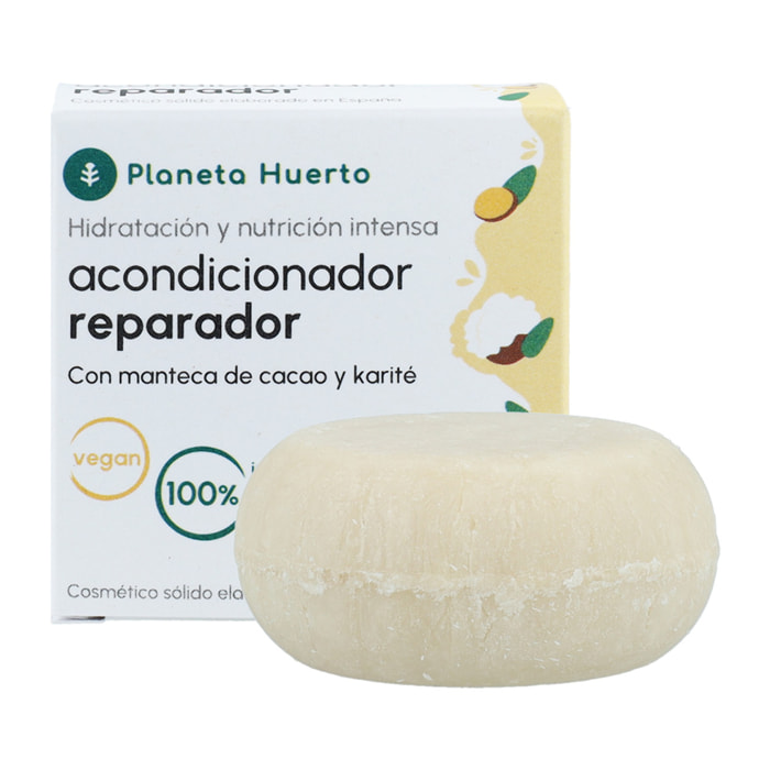 PLANETA HUERTO | Acondicionador Sólido Reparador 85 g – Nutrición Profunda, Cabello Suave y Brillante, Fórmula Natural y Ecológica