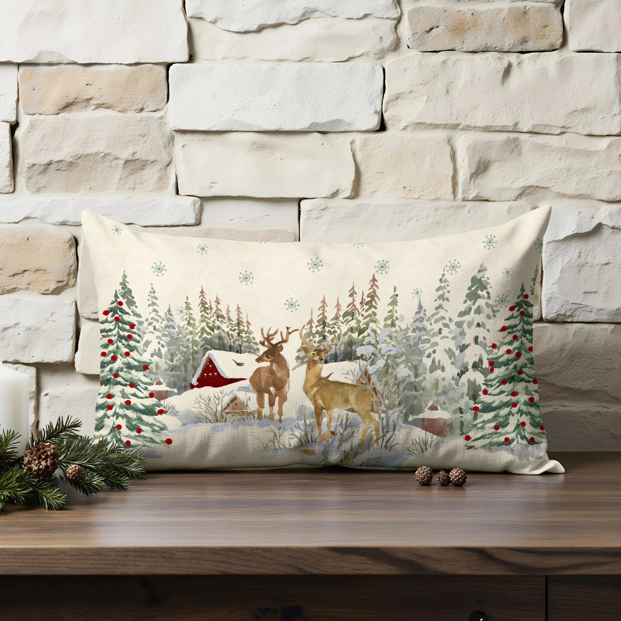 Housse de coussin 100% algodón Forest Fawn 30x50 cm