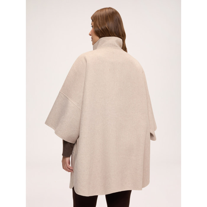 Fiorella Rubino - Cappotto in panno misto lana con cintura - Beige