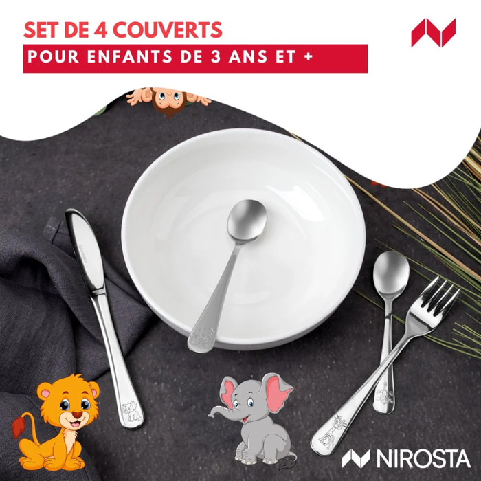 Set de 4 couverts pour enfants Nirosta Safari