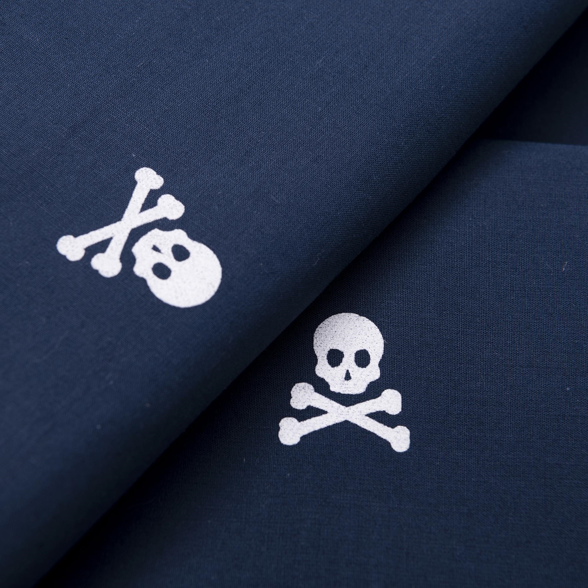 Set cama funda nórdicay 2 fundas almohada, 100% algodón, navy calaveras scalpers home