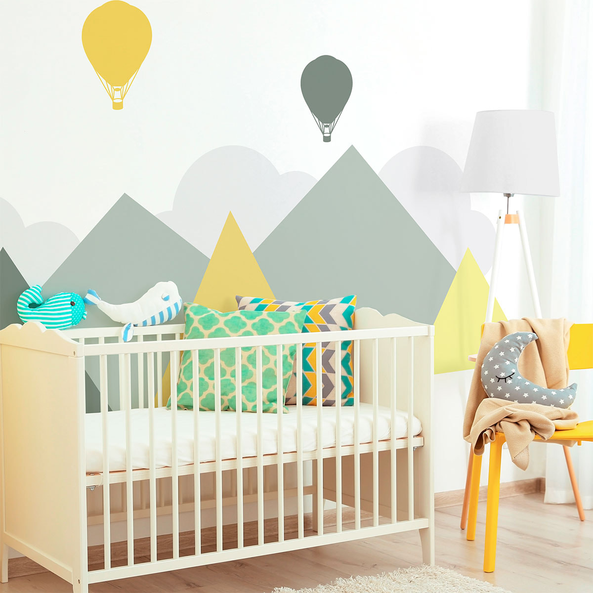 Stickers muraux enfants - Décoration chambre bébé - Autocollant Sticker mural géant enfant montagnes scandinaves NUUK