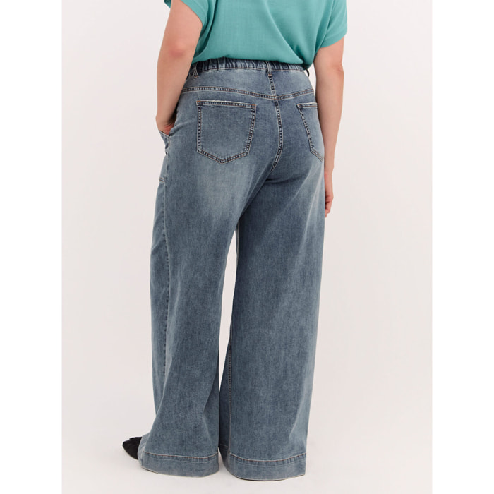 Fiorella Rubino - Jeans Wide Leg con maxi bolsillos - Azul