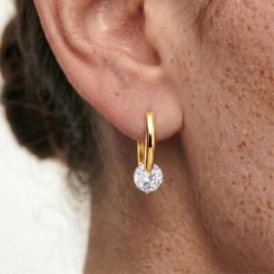Pendientes de Circonita Brillante acabado en oro amarillo de 18k