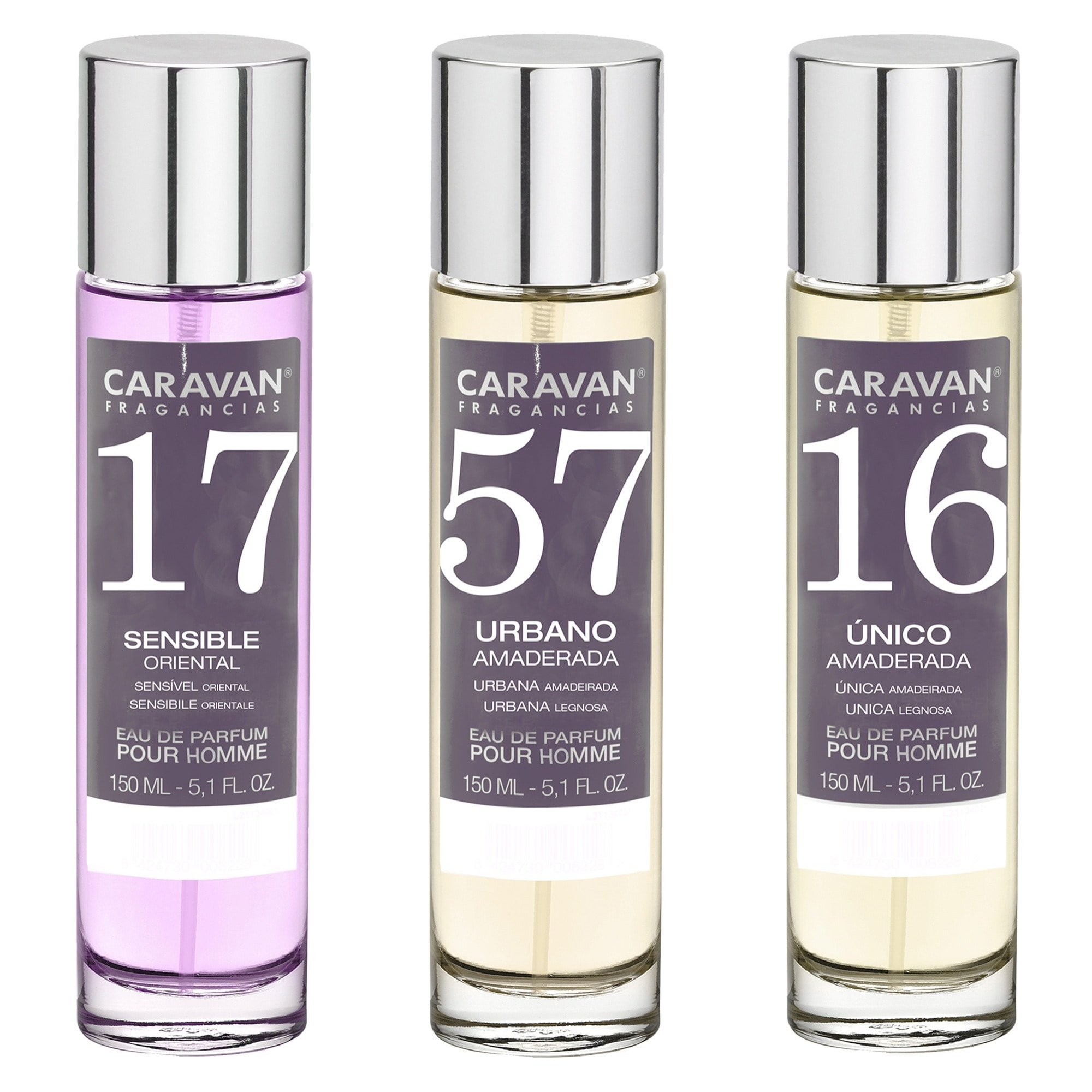 3x caravan perfume de hombre nº57 nº17 nº16 - 150ml.