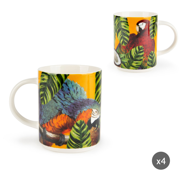 Set 4 Mug Excelsa – Havana, New Bone China Multicolore