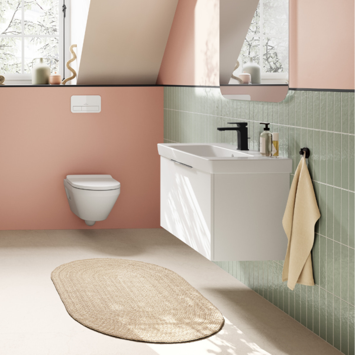 Mitigeur lavabo Architectura Square sans tirette Noir mat