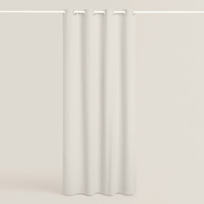 Cool Kids - Cortina Estampada - Con Ojales - 100% Algodón - Vichy Beige