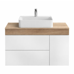 Meuble vasque à poser à gauche 83 cm Sully blanc et chêne