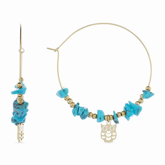 Pendientes de Turquesa acabados en oro amarillo de 18K- Nanra