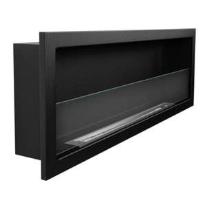 Furore 120 - Camino a Bioetanolo da Incasso 120x40x15 cm con Bruciatore 1,25lt in Acciaio
