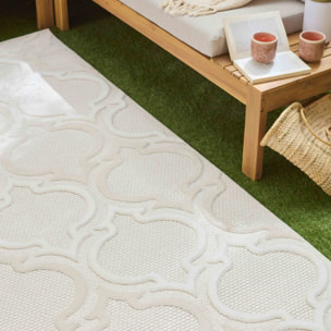 Tapis Loopin 329 crème - Motif en relief - Indoor & Outdoor