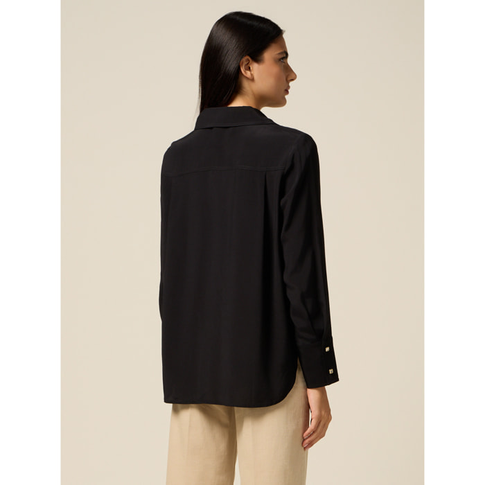 Oltre - Camicia in viscosa - Nero