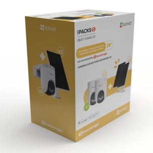 Pack sécurité EZVIZ 2 cam. HB8 Lite+ Panneau Solaire