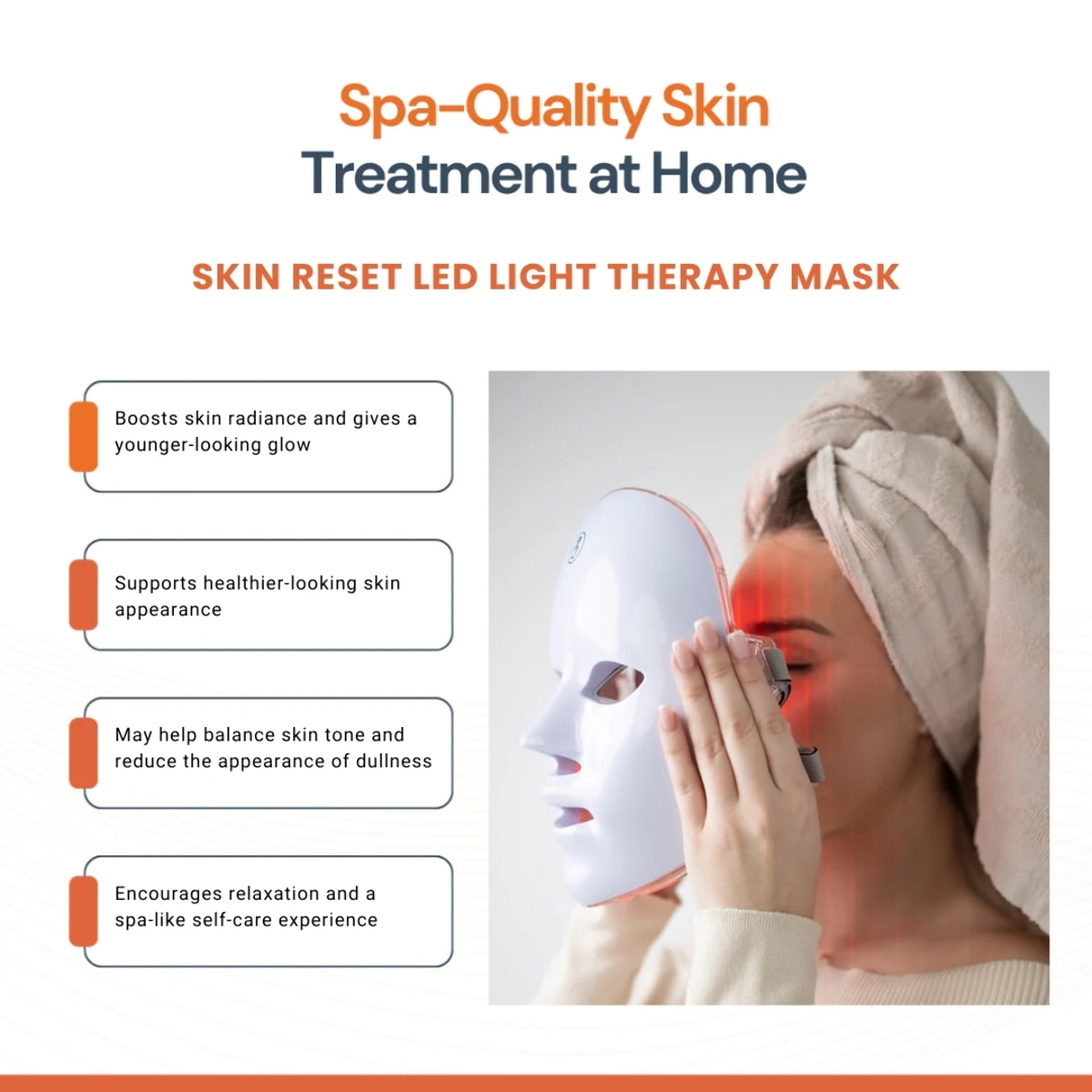 MÁSCARA DE TERAPIA DE LUZ LED SKIN RESET