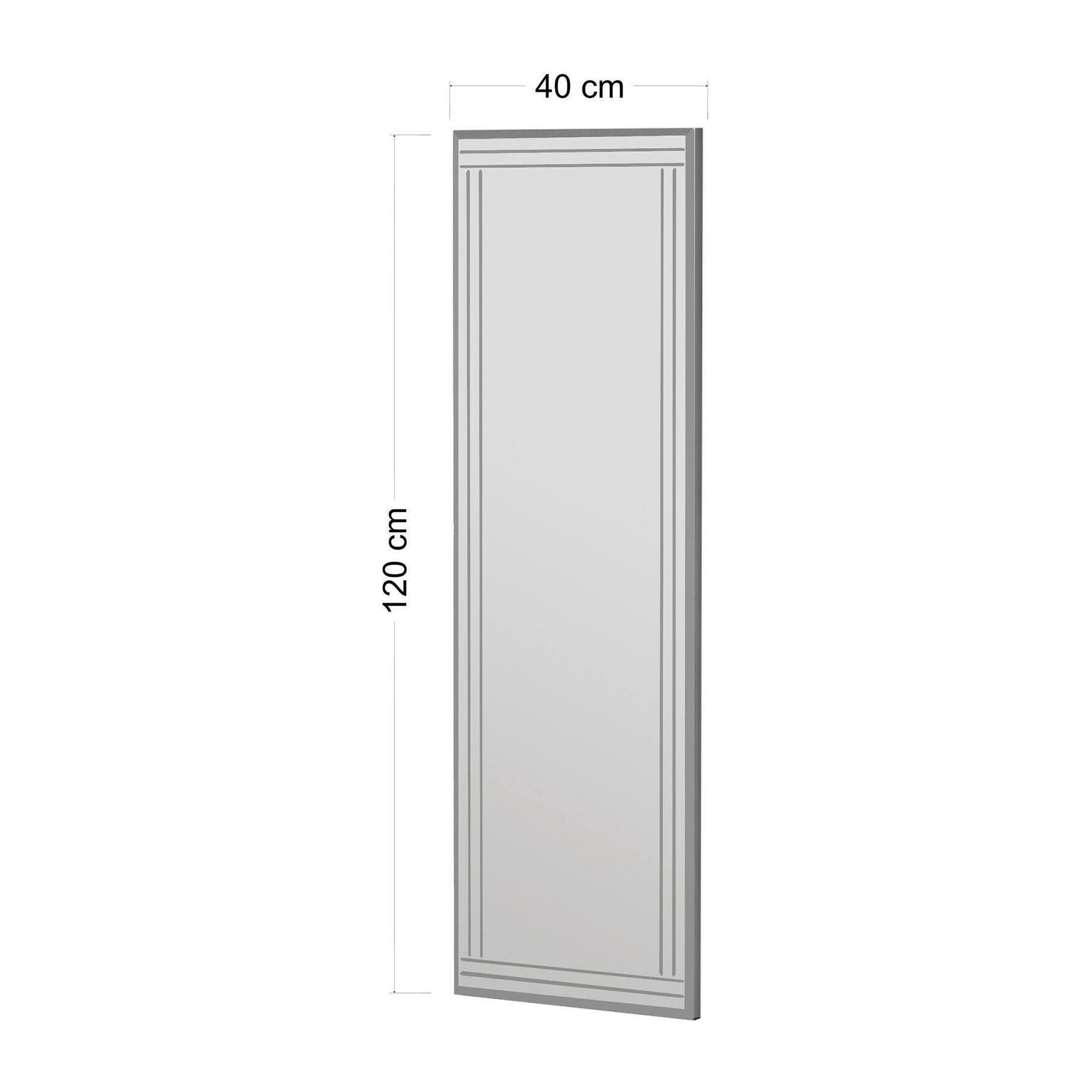 Specchio Dperisi, Specchiera, Articolo d'arredo a muro, Decorazione con specchio, 40x2h120 cm, Bianco