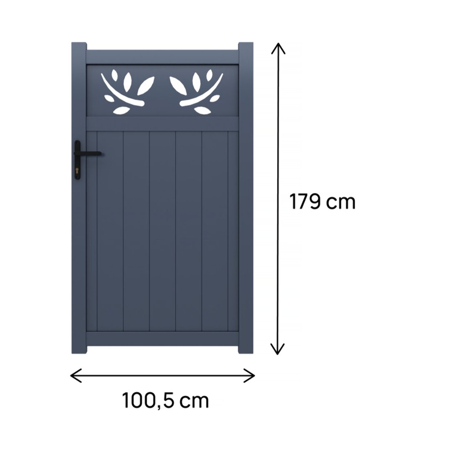 Portillon aluminium avec décor "Matheo" - 100 x 180 cm  - Gris