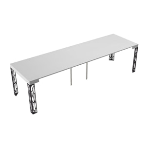 Consolle allungabile 90x40/300 cm Ghibli Bianco Frassino telaio Antracite.