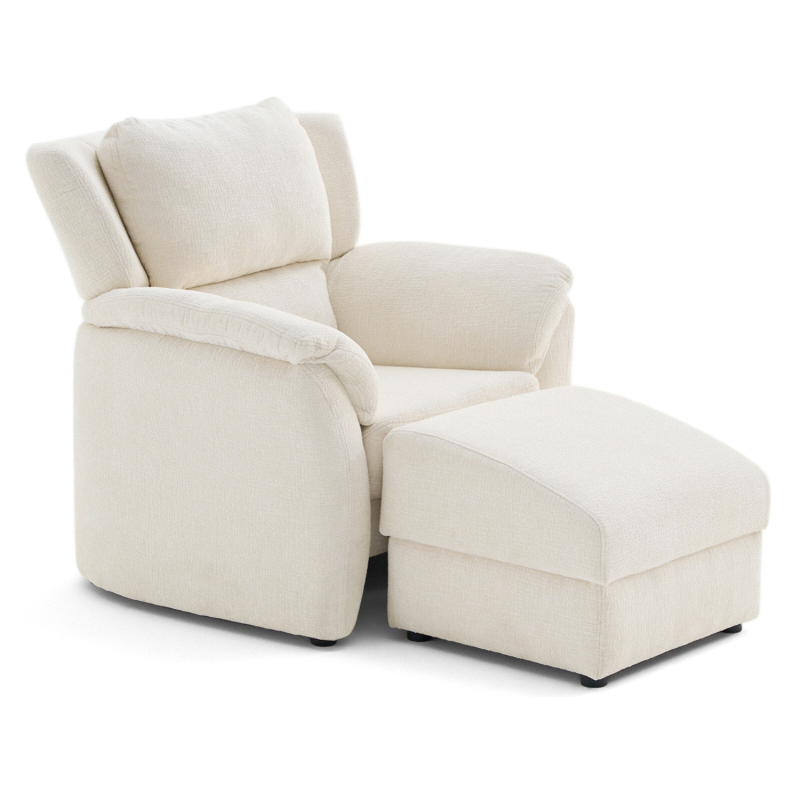 Bastille - fauteuil en tissu velours relief - Beige