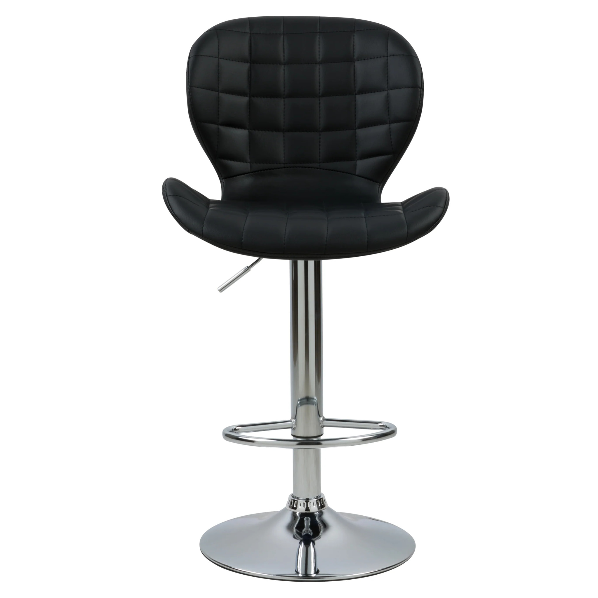 Lot de 2 chaises de bar réglables 53/74 cm en cuir synthétique noir - Mazzia