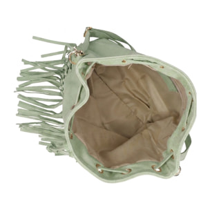 Borsa a secchiello da donna Made in Italy - Modello Umbria Plus - Pelle scamosciata - 25.0 x 22.0 x 13.0 cm