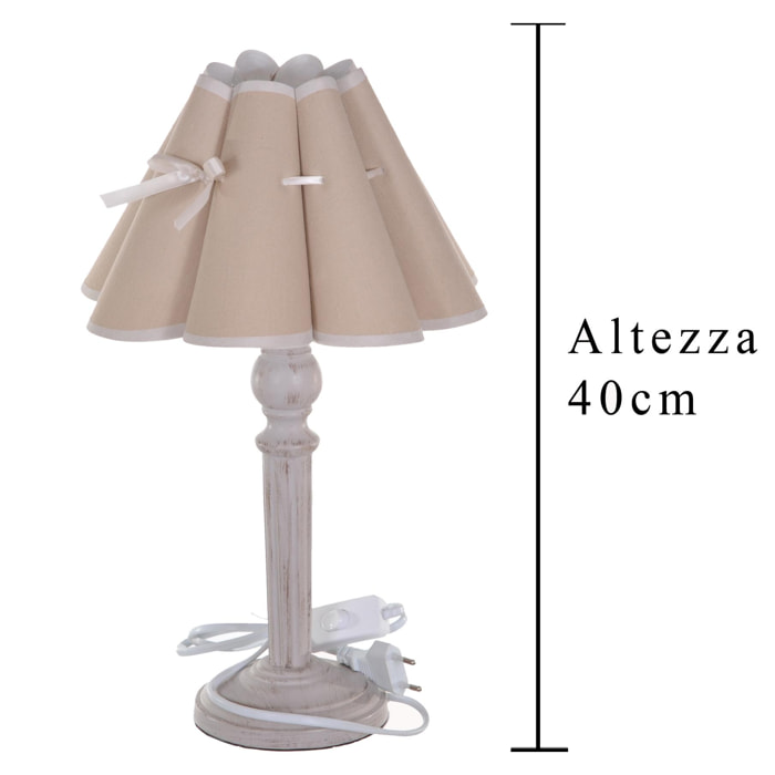 Lampada Con Paralume. Altezza 40 Cm - Pezzi 1 - 23,5X40X23,5cm - Colore: Bianco - Bianchi Dino - Lampade E Lampadari