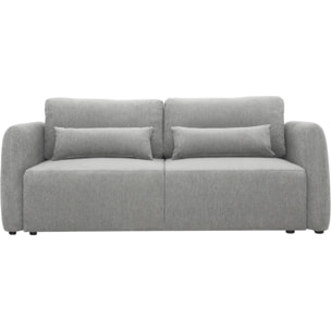 Canapé droit convertible en tissu "Concorde" 3 places - Gris